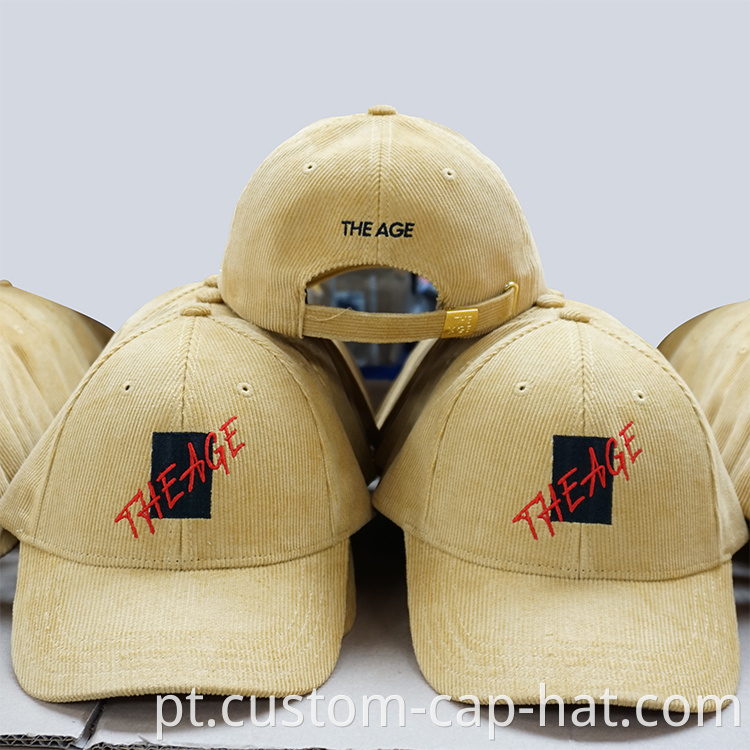 Beige Corduroy Baseball Cap